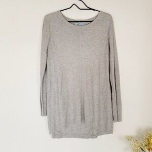 Joan Vass Gray Lagenlook Long Sleeves Women's Lightweight Women's Sweater Size L